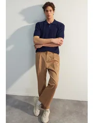 Polo T-shirt - Navy blue - Relaxed fit