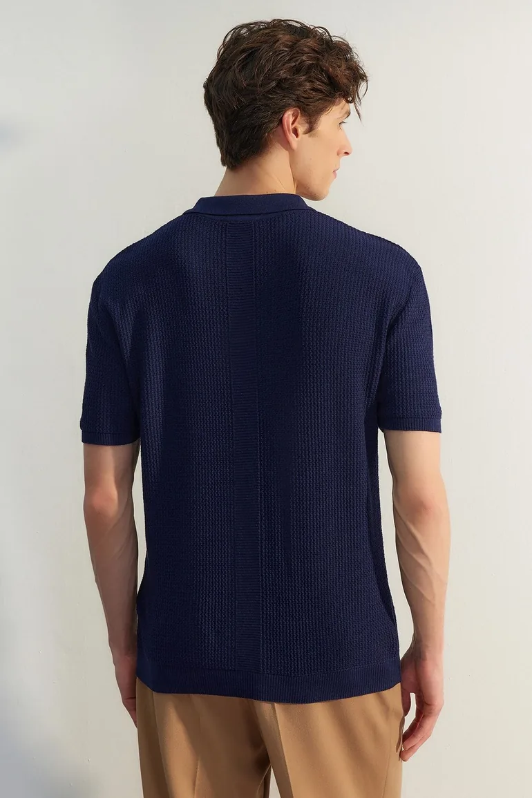 Polo T-shirt - Navy blue - Relaxed fit - 5