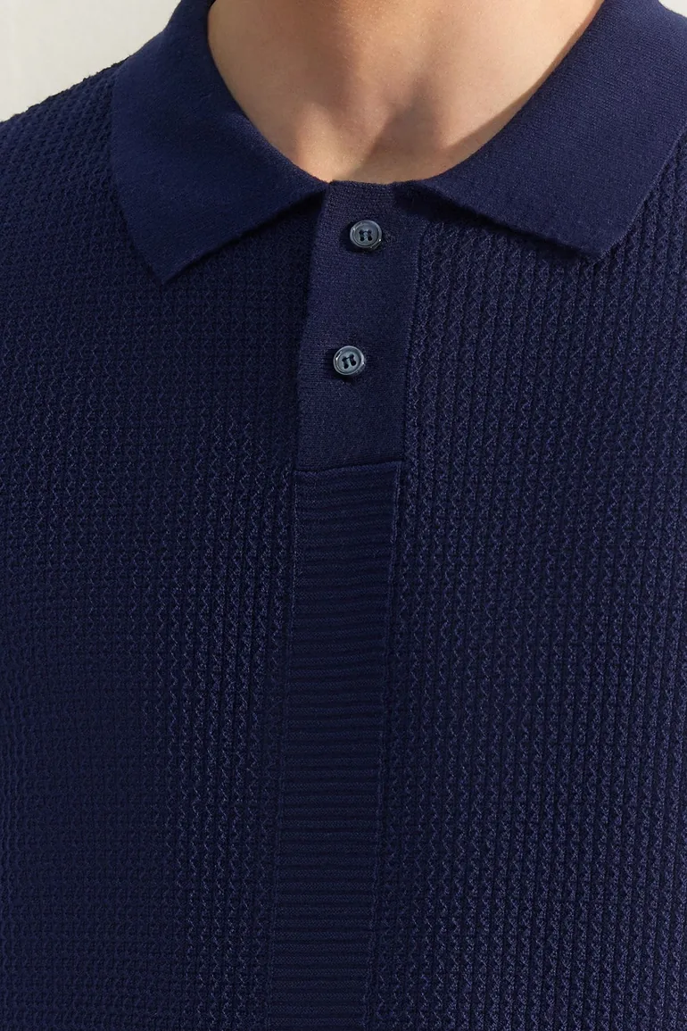 Polo T-shirt - Navy blue - Relaxed fit - 8