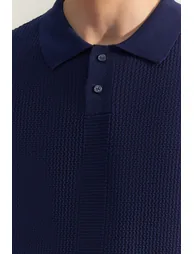 Polo T-shirt - Navy blue - Relaxed fit - 8