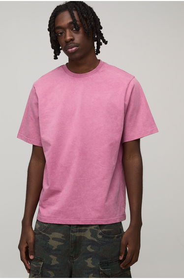 Essential Washed Boxy Heavyweight T-Shirt - washed pink