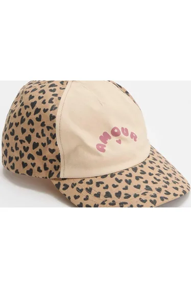 Leopard print baseball style cap BEIGE