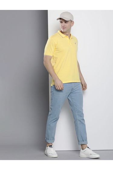 Men Yellow Regular Fit Short Sleeve Polo