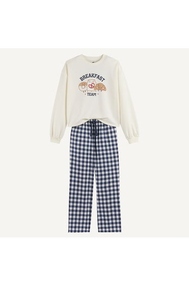 Pyjamas with Fleece Top and Flannel Trousers