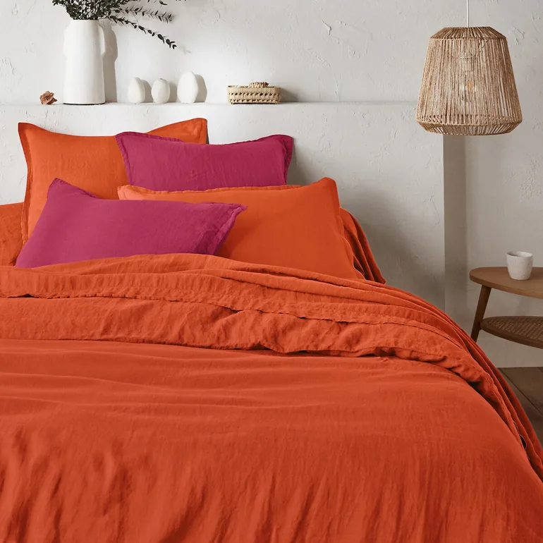 Linot 100% Washed Linen Fitted Sheet for Deep Mattresses (30cm) - 1