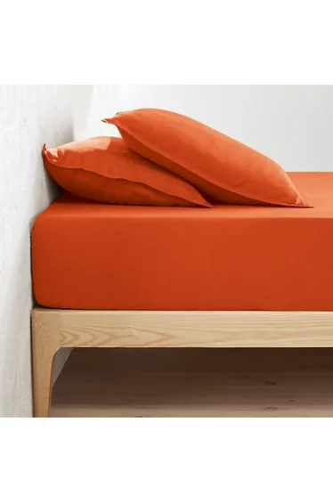 شرشف سرير كتان مغسول بحواف مطاطية لمراتب بإرتفاع 30سم