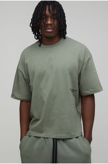 Tall Oversized Boxy Heavyweight Printed T-Shirt