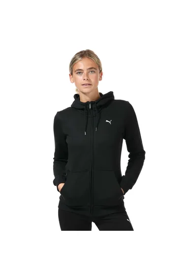 Women's Puma Essentials FZ Sweatshirt in Black