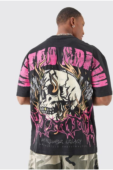 BoohooMAN Black Graphic T-Shirt