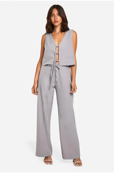 Tie Front Tailored Waistcoat