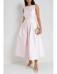 Farrah Sleeveless Drop Waist Midi Dress - 1