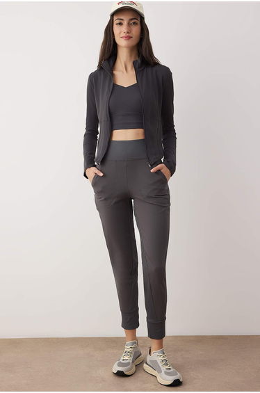 Anthracite Plain Brushed Scuba Sportswear Sweatpants