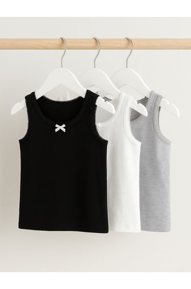 Pack of 3 - Girls Cotton Vests
