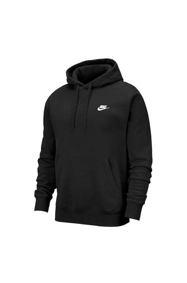 Nike Mens Club Fleece Pullover Hoodie - Black/White