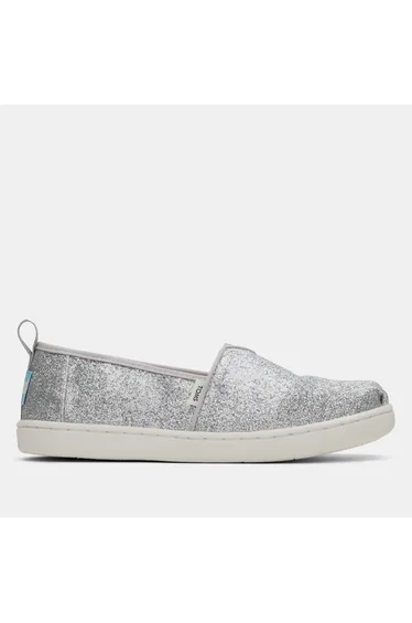 Girl's Toms Juniors Alpargata Classic Espadrilles in Silver
