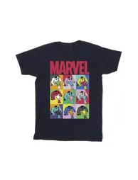 Marvel Girls Hulk Pop Art Cotton T-Shirt - Navy Blue - 1