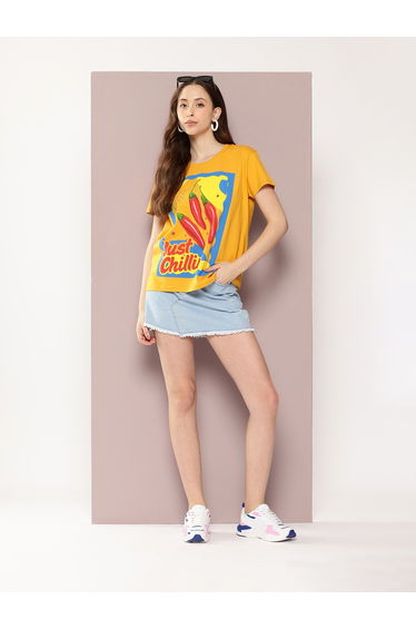 Women Boxy Short Sleeve Printed T-Shirt