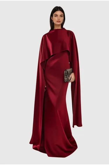 Cannon Shawl Ruch Maxi Dress