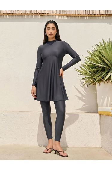 Pack of 2 - Full Sleeve High Neck Tunic and Leggings Burkini Set
