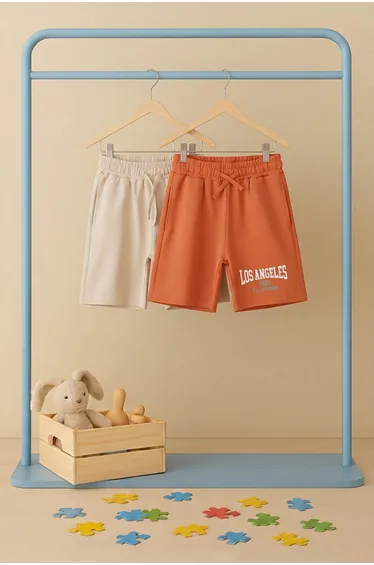 Tile-Stone Slogan Knitted Shorts & Bermuda T