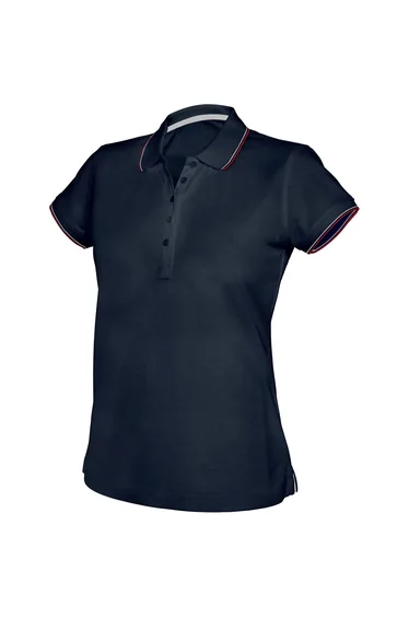 Kariban Womens/Ladies Contrast Short Sleeve Polo Shirt - Navy
