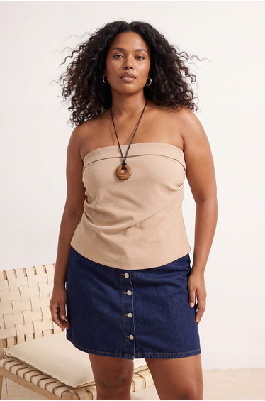 Mink Finike Woven Large Size Blouse