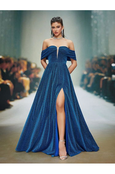 Leely Elegant Off The Shoulder Sleeveless Prom Dress