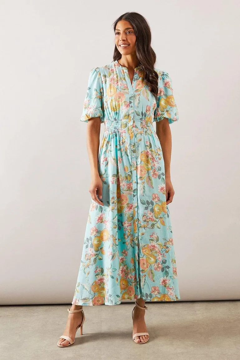 knee length dresses for ladies FARM RIO FRUIT BEAUTY OFF-WHITE MAXI DRESS – Shop-Skirt
