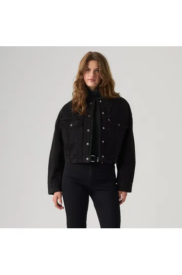 Sherpa-Lined Crew Neck Denim Jacket
