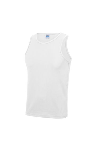 AWDis Just Cool Mens Sports Gym Plain Tank / Vest Top - Arctic White