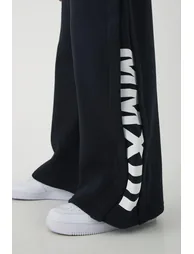 بنطلون رياضي بأرجل عريضة بكسرات - أسود - 2