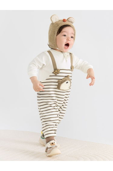 Unisex Striped Overall One Piece