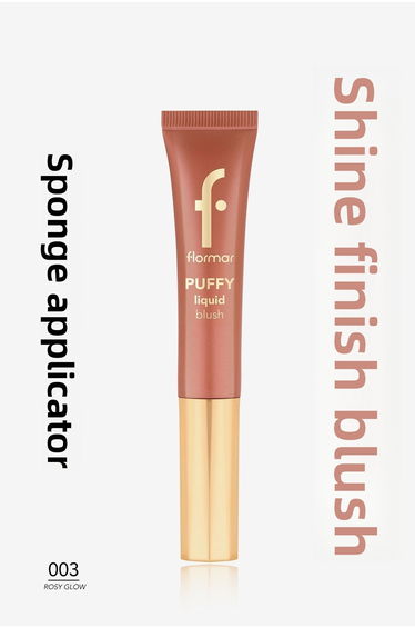 Puffy Moisturizing Effect & Shiny Finish Liquid Blush with Sponge Applicator-003 Rosy Glow
