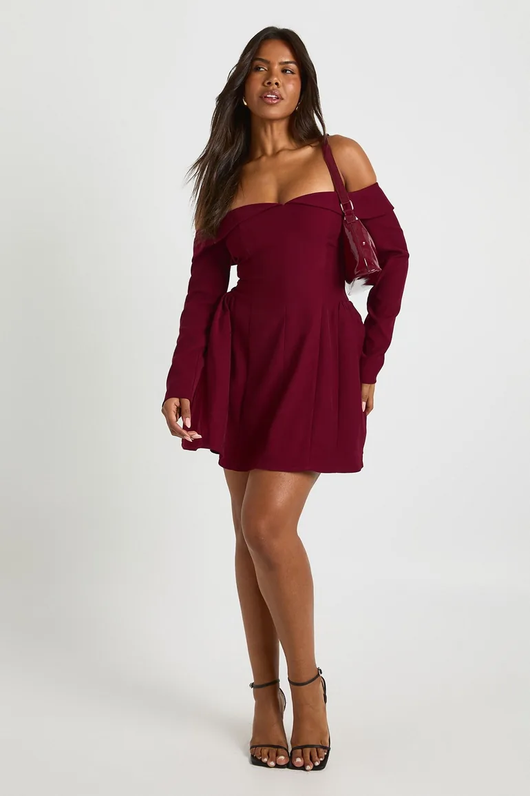 long sleeve black mini dress lace Women's Corset Black Lace Mini Dress