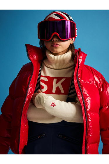 Girls Ski Turtleneck Jumper in White