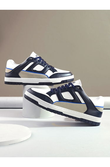 Color Block Court Lace Up Sneakers