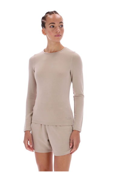 Tb Sport Claire Comfort Flow Yoga Top Beige