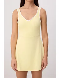 Yellow Diver/Scuba A-Line Dress - 2