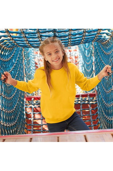 Fruit Of The Loom Kids Unisex Classic 80/20 Set-In Sweatshirt - Sunflower