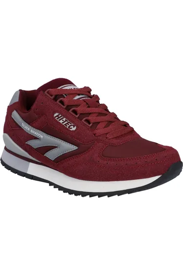 Hi-Tec Mens Silver Shadow Suede Trainers - Cherry