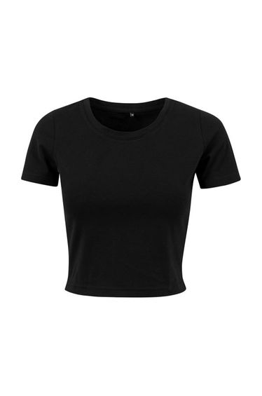 New Morning Studios Womens/Ladies Crop T-Shirt - Black