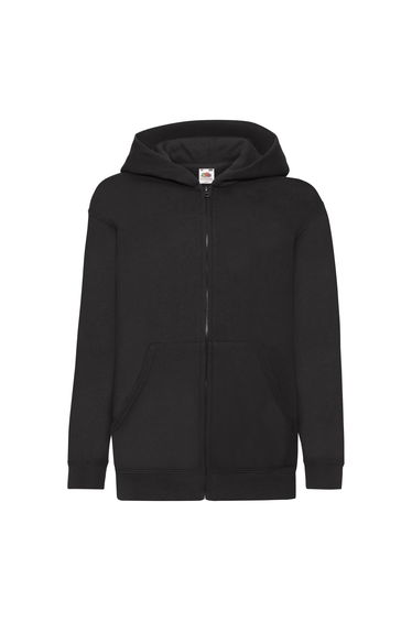 Fruit Of The Loom Childrens/Kids Unisex Hooded Sweatshirt Jacket - Black