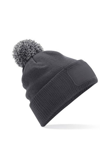 Beechfield Unisex Adult Snowstar Patch Beanie - Graphite Grey/Light Grey