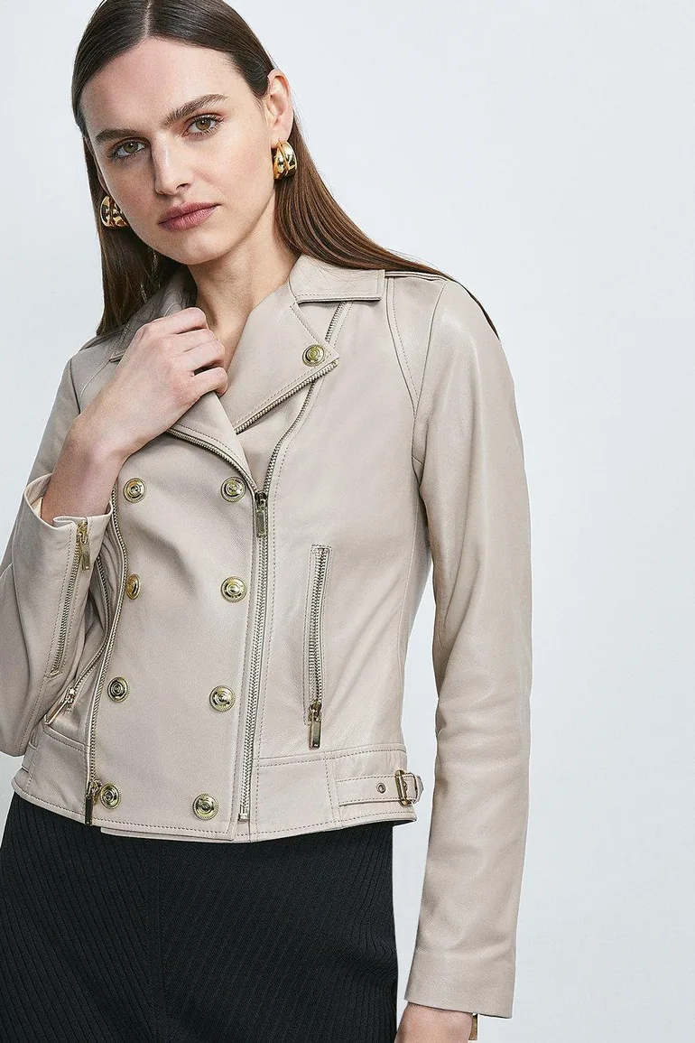 Military Leather Biker - 1