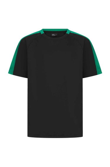 Finden & Hales Childrens/Kids T-Shirt - Black/Emerald