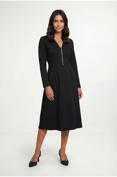 Ponte Zip Midi Dress