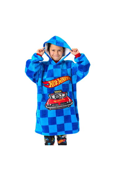 Hot Wheels Boys Car Pocket Blanket Hoodie - Blue
