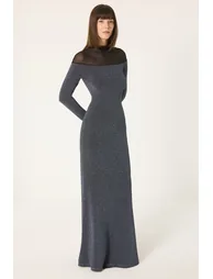 فستان رمادي طول الأرض بقصة ميرمايد بأكمام طويلة - 2