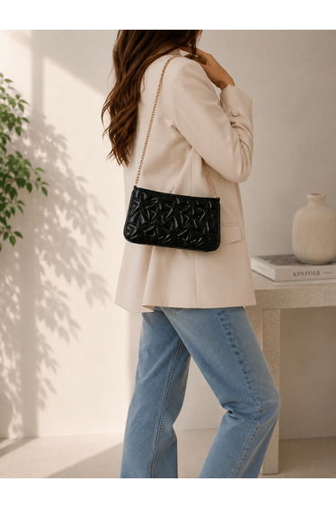 Star Embroidered Chain Strap Women's Shoulder Bag