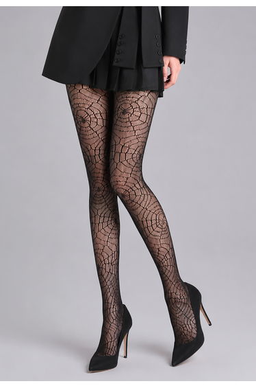Spider Web Jacquard Fishnet Tights